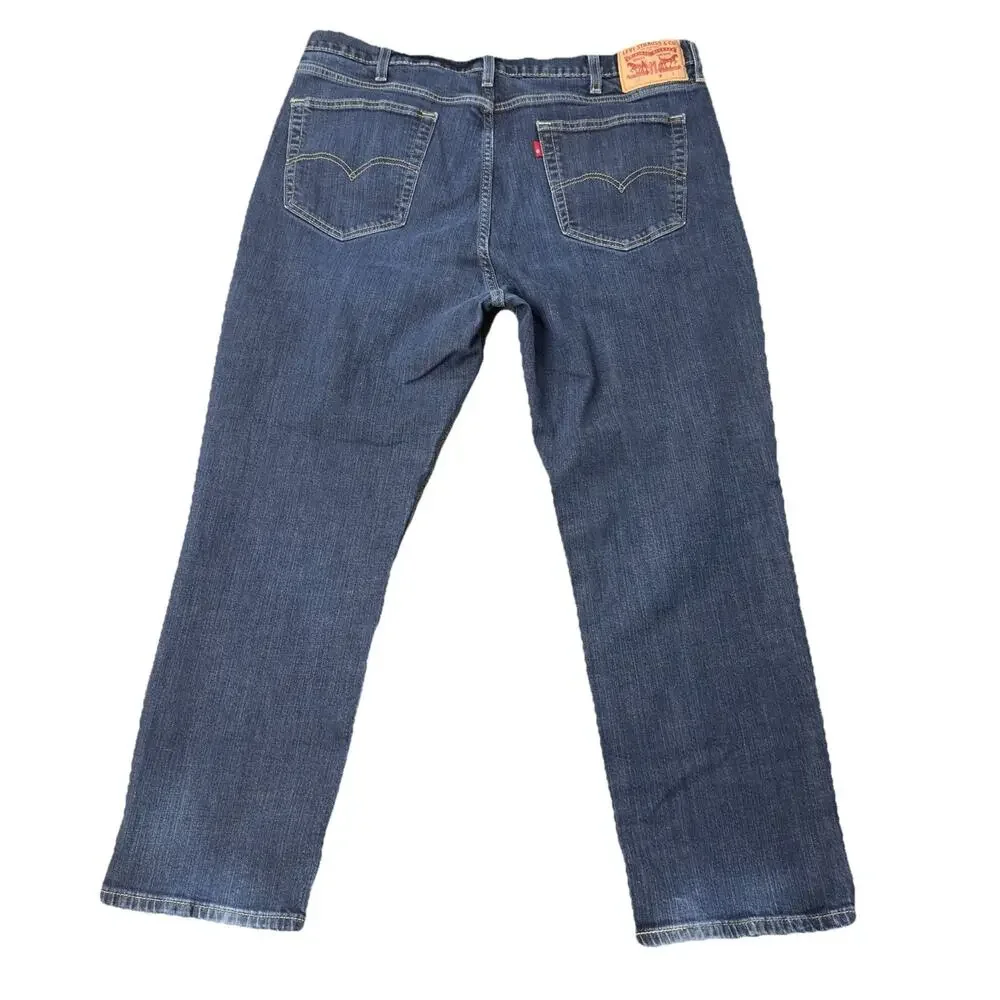 Levi Strauss 541 Athletic Taper Jeans Dark Wash Stretch Denim Mens 40x28 Preppy